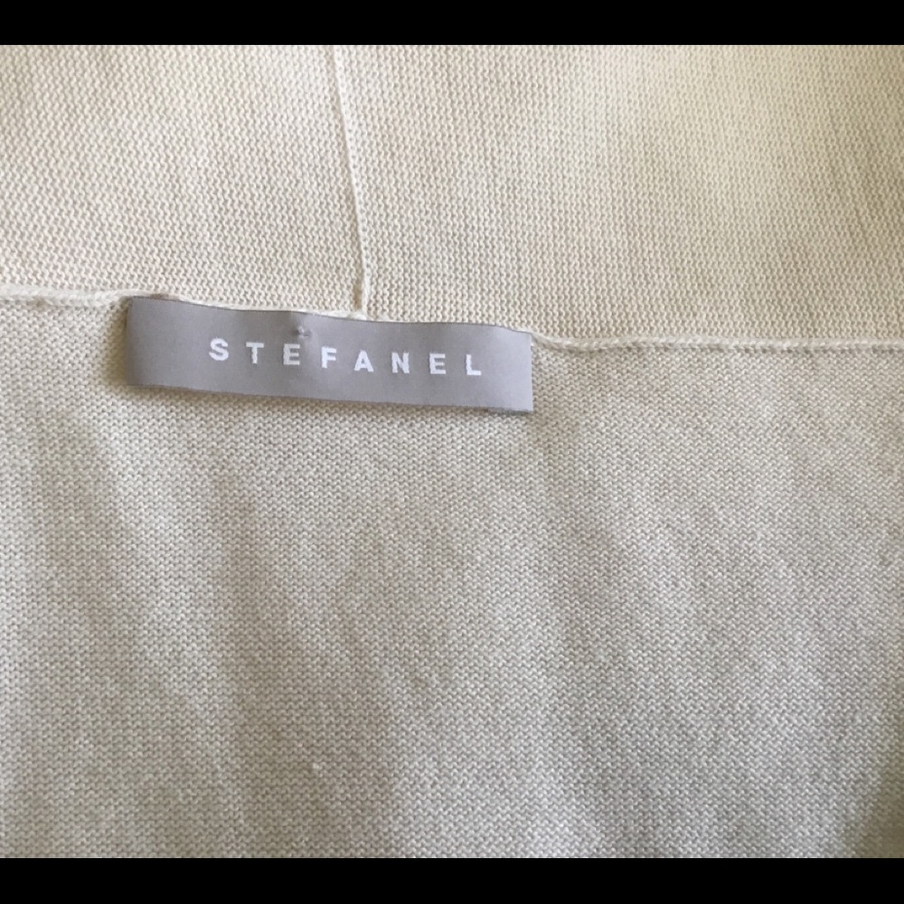 Stefanel Cream Open-Front Draped Women’s Sweater - Size M - Picture 3 of 6
